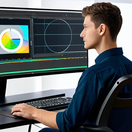 A focused professional digital artist, wearing a modest, dark professional shirt, seated comfortably in a modern, well-lit digital art studio. The artist is looking at a large, high-resolution monitor displaying a complex digital illustration with visibly well-organized layer panels, showing multiple color-coded layer groups and named layers. The illustration on screen hints at depth and intricate details, showcasing a non-destructive workflow. The studio environment includes ergonomic furniture and subtle tech accents. Perfect anatomy, correct proportions, natural pose, well-formed hands, proper finger count, natural body proportions, professional photography, high quality, fully clothed, appropriate attire, safe for work, appropriate content, professional, family-friendly.