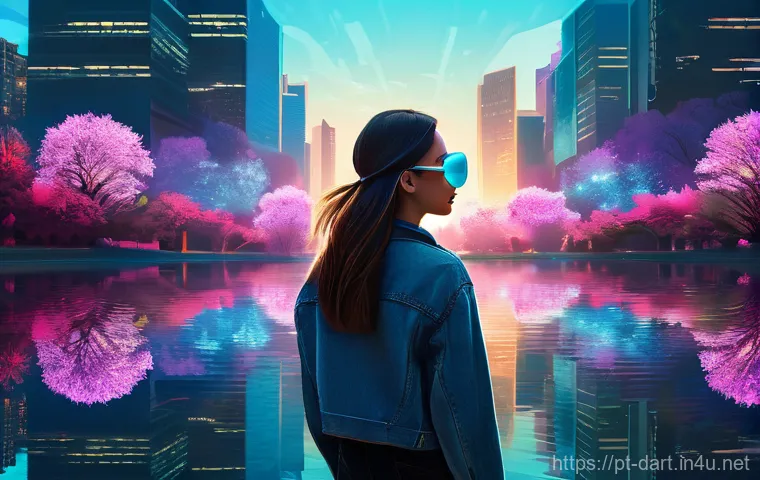 디지털아트 애프터이펙트 효과 적용 - Prompt 1: Layered Reality**