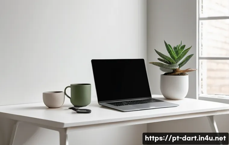 디지털아트 미니멀리즘 디자인 - A sleek, modern workspace featuring a minimalist design aesthetic tailored for Portuguese-speaking p...