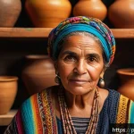 Home 20 디지털아트 하이퍼리얼리즘 표현법 - A hyper-realistic digital portrait of a middle-aged Brazilian artisan woman wearing traditional colo...