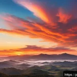 Home 19 디지털아트 하늘과 구름 표현 기법 - A breathtaking digital painting of a sunset sky over a serene Brazilian landscape, showcasing warm g...